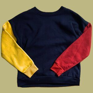 Tri Colour Pattern Block Crewneck Sweatshirt